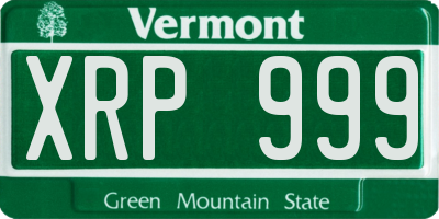 VT license plate XRP999