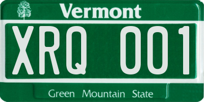 VT license plate XRQ001