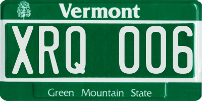 VT license plate XRQ006