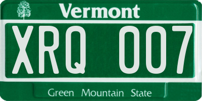 VT license plate XRQ007