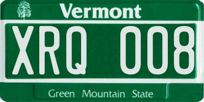 VT license plate XRQ008