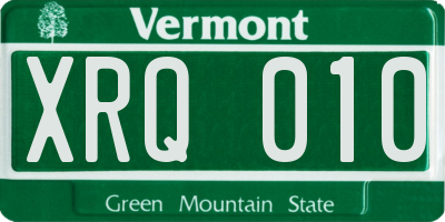 VT license plate XRQ010