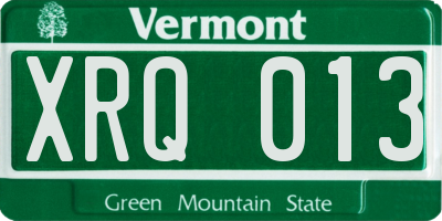 VT license plate XRQ013