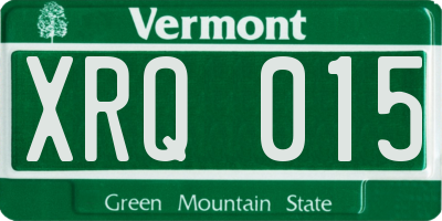 VT license plate XRQ015