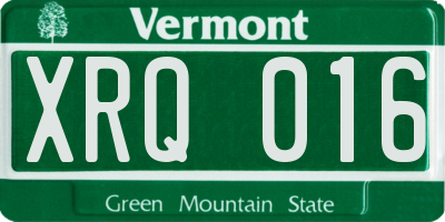 VT license plate XRQ016