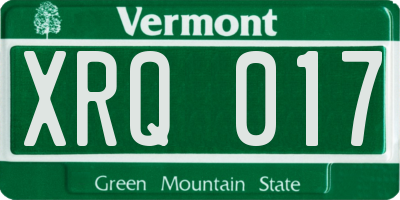 VT license plate XRQ017