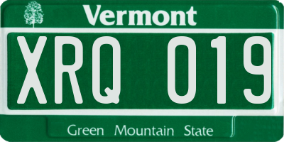 VT license plate XRQ019