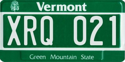 VT license plate XRQ021