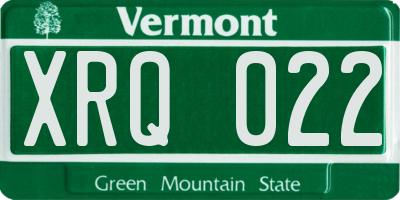 VT license plate XRQ022