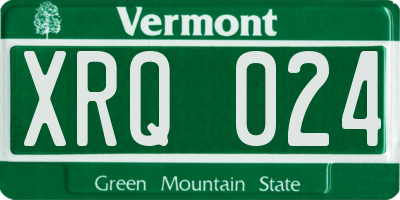 VT license plate XRQ024