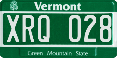 VT license plate XRQ028