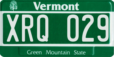 VT license plate XRQ029