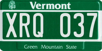 VT license plate XRQ037
