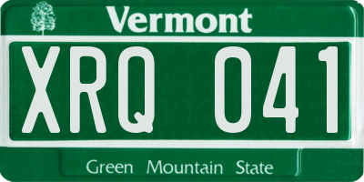 VT license plate XRQ041