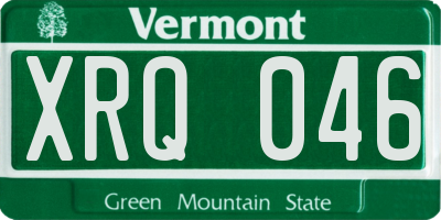 VT license plate XRQ046
