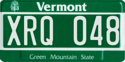 VT license plate XRQ048