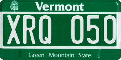 VT license plate XRQ050