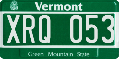 VT license plate XRQ053