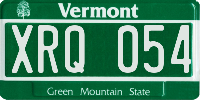 VT license plate XRQ054