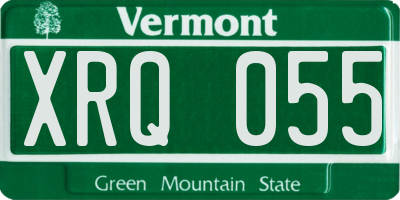 VT license plate XRQ055