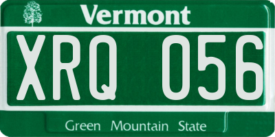 VT license plate XRQ056