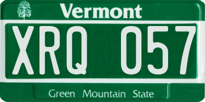 VT license plate XRQ057