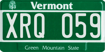 VT license plate XRQ059
