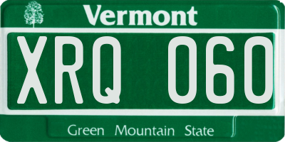 VT license plate XRQ060