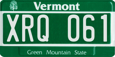 VT license plate XRQ061