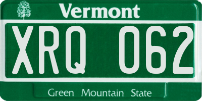 VT license plate XRQ062