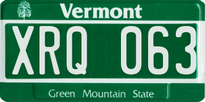 VT license plate XRQ063