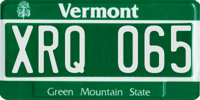 VT license plate XRQ065