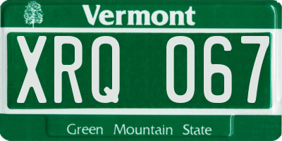 VT license plate XRQ067