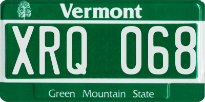 VT license plate XRQ068