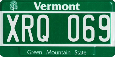 VT license plate XRQ069