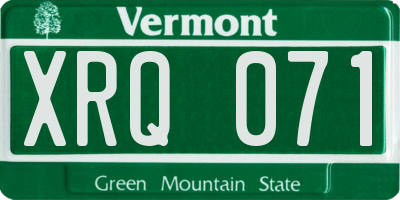 VT license plate XRQ071