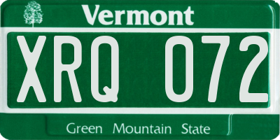VT license plate XRQ072