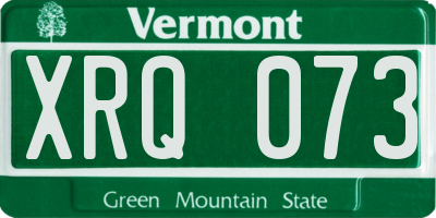 VT license plate XRQ073