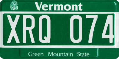 VT license plate XRQ074