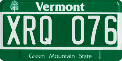 VT license plate XRQ076