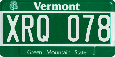 VT license plate XRQ078