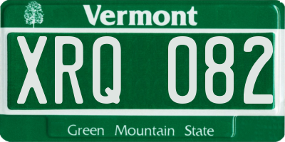 VT license plate XRQ082