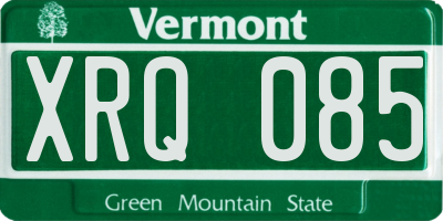 VT license plate XRQ085
