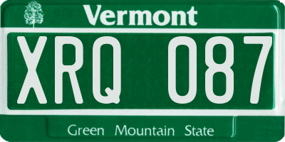 VT license plate XRQ087