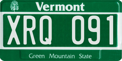 VT license plate XRQ091