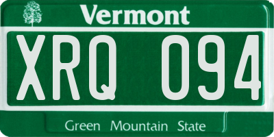 VT license plate XRQ094