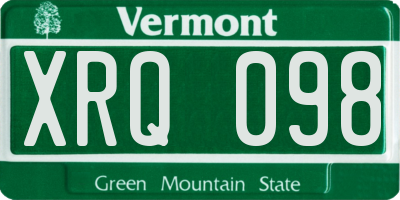 VT license plate XRQ098
