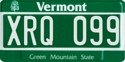VT license plate XRQ099