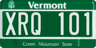 VT license plate XRQ101