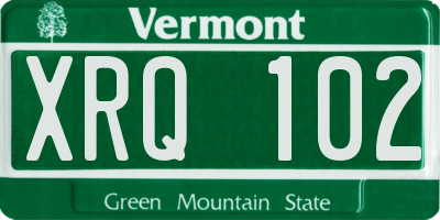 VT license plate XRQ102